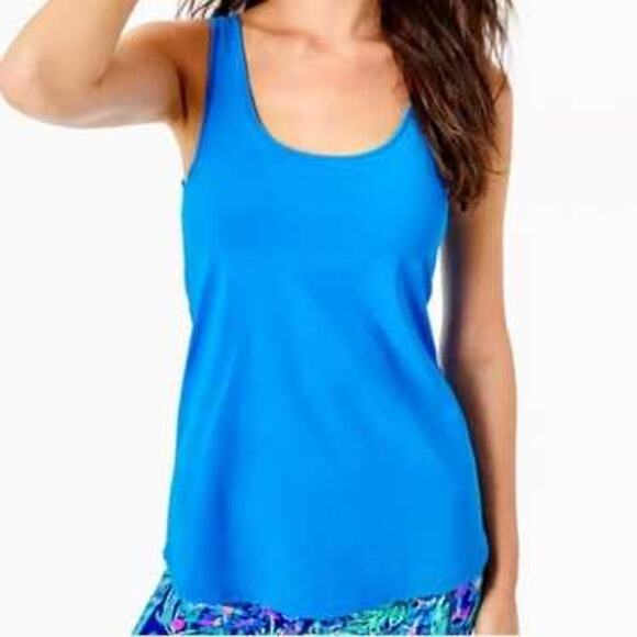 Lilly Pulitzer Blue Basic Scoop Neck Tank Top Size Medium - Picture 1 of 5